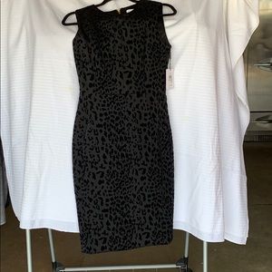 Black leopard print dress